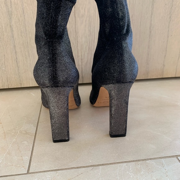 Jimmy Choo ankle sock silver metallic boots size 6.5 - Picture 3 of 7